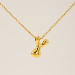 Gold color / 1 Piece Simple Series Daily Letter Y Titanium Steel  Gold Color Unisex Pendant Necklaces Picture25